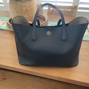 Tory Burch black leather tote bag